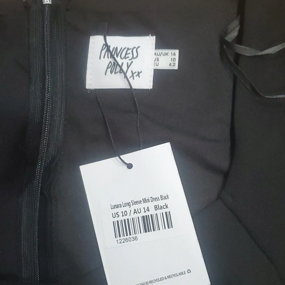 NWT LUNARA LONG SLEEVE MINI DRESS BLACK - Picture 4 of 6